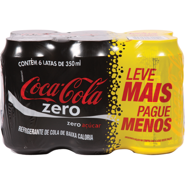 Pack 6 Latas de Bebida Coca Cola Zero 350 ml